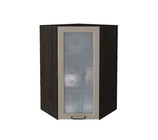 Шкаф верхний угловой остекленный Ницца, цвет: Omnia