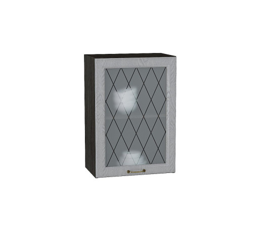 Шкаф верхний с 1-ой остекленной дверцей Ницца, цвет: Дуб серый