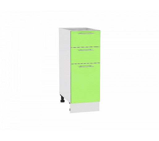 Шкаф нижний с 3-мя ящиками Валерия-М, цвет: Салатовый глянец