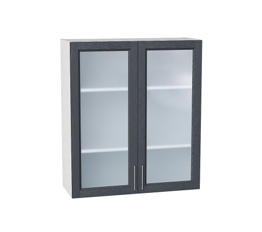 Шкаф верхний с 2-мя остекленными дверцами Сканди, цвет: Graphite Softwood