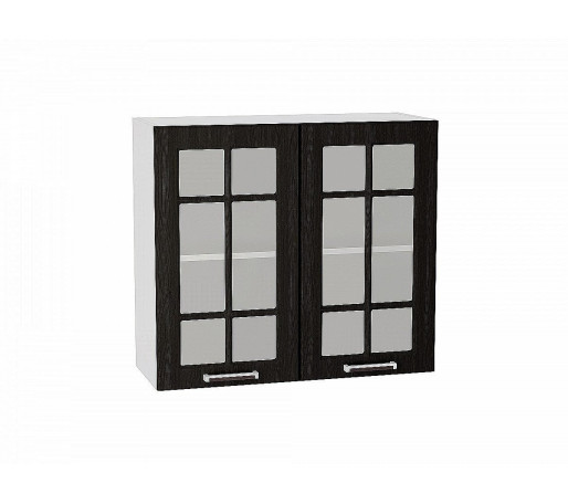 Шкаф верхний с 2-мя остекленными дверцами Прага, цвет: Венге Премиум