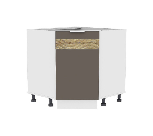 Шкаф нижний угловой (трапеция) Терра DL, цвет: Смоки Софт