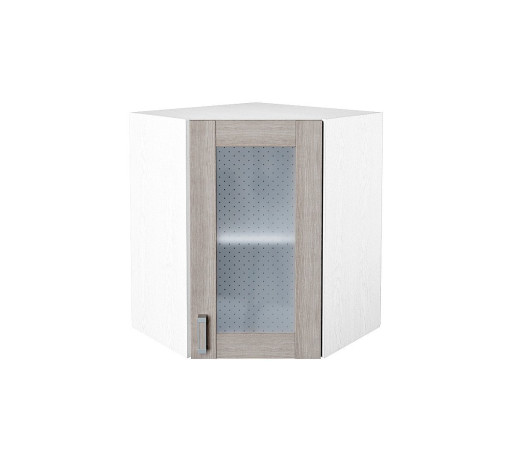 Шкаф верхний угловой остекленный Лофт, цвет: Cappuccino Veralinga