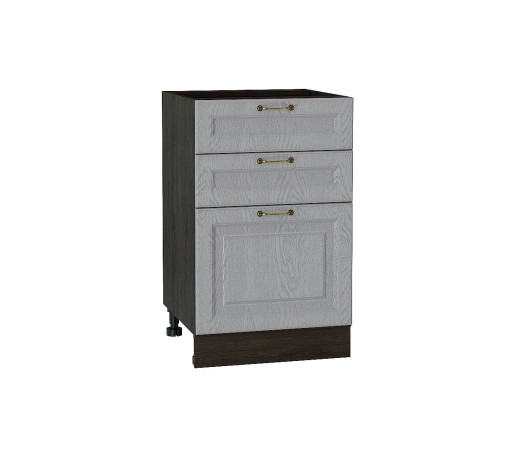 Шкаф нижний с 3-мя ящиками Ницца, цвет: Дуб серый