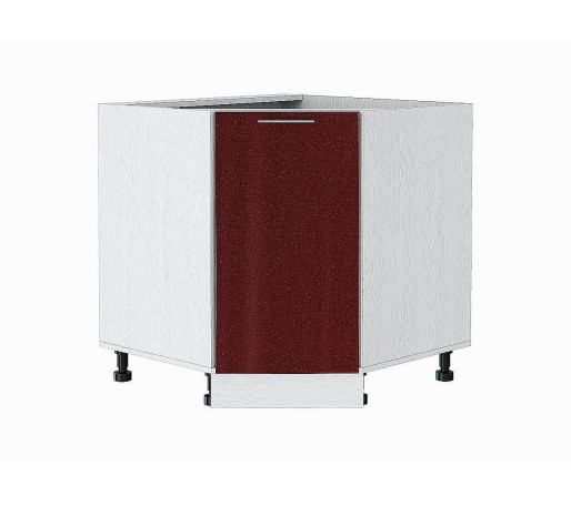 Шкаф нижний угловой (трапеция) Валерия-М, цвет: Гранатовый металлик
