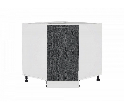 Шкаф нижний угловой (трапеция) Валерия-М, цвет: Черный металлик дождь