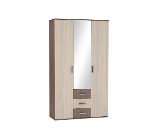 Шкаф трехстворчатый Рошель ШК-813 с ящиками, цвет: Ясень шимо светлый/темный