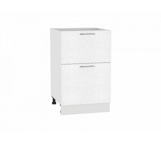 Шкаф нижний с 2-мя ящиками Валерия-М, цвет: Белый металлик