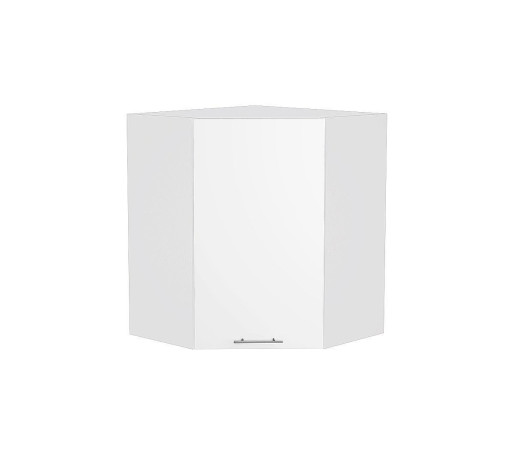 Шкаф верхний угловой Валерия-М, цвет: Белый глянец