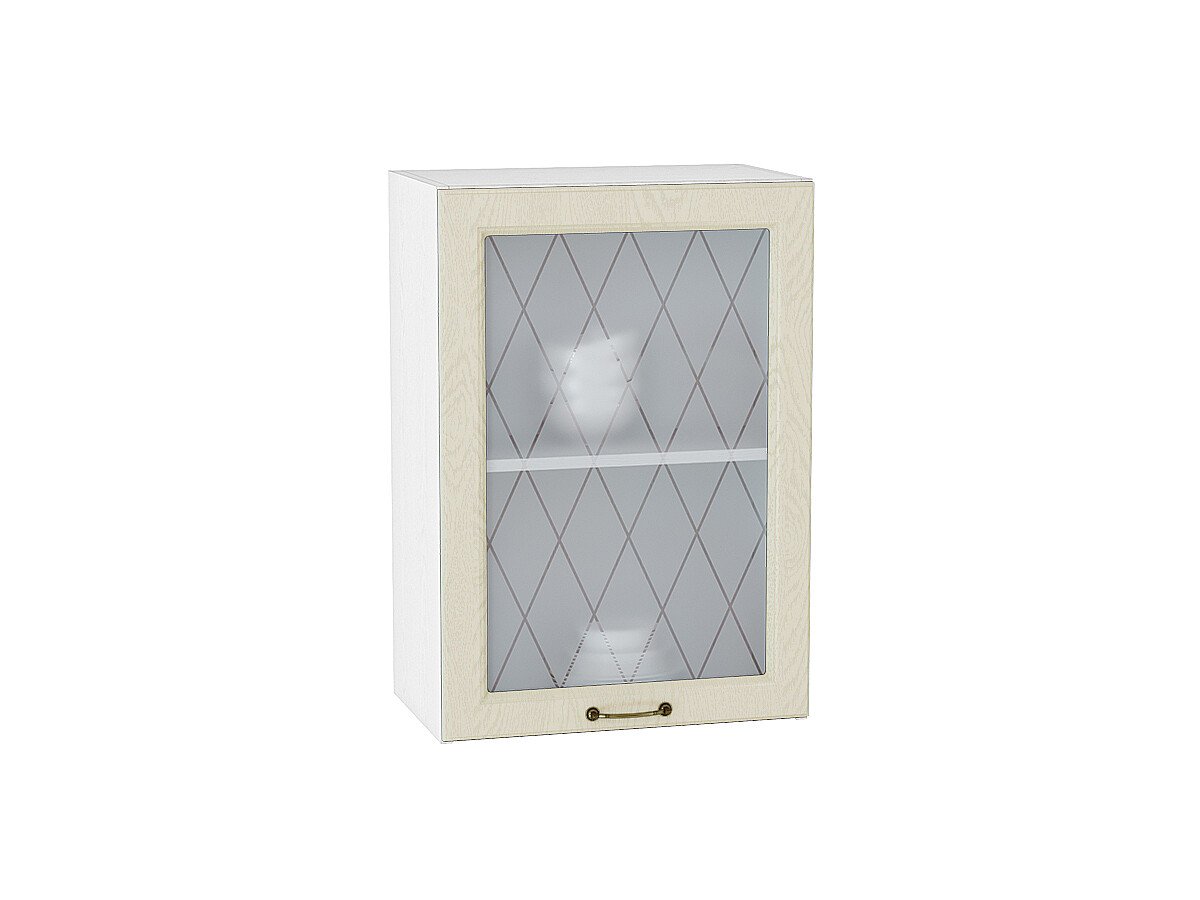 Шкаф верхний с 1-ой остекленной дверцей Ницца, цвет: Дуб крем Шкаф верхний с 1-ой остекленной дверцей Ницца, цвет: Дуб крем