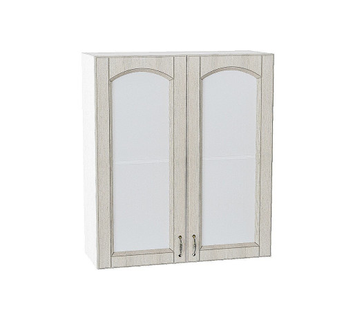 Шкаф верхний с 2-мя остекленными дверцами Верона, цвет: Ясень золото