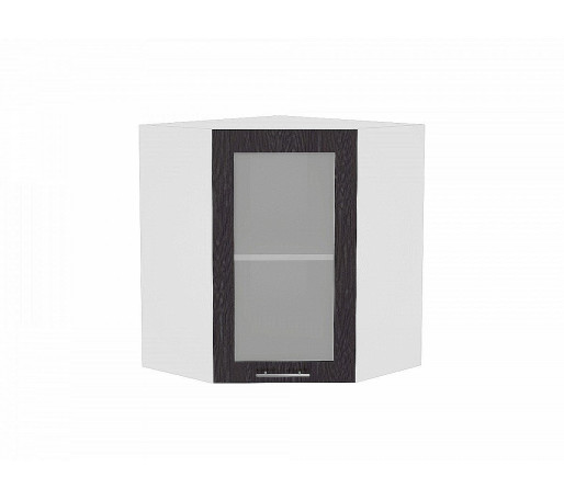 Шкаф верхний угловой остекленный Валерия-М, цвет: Венге