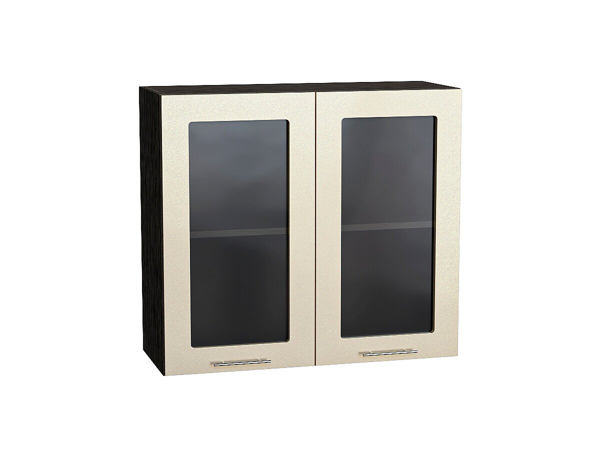Шкаф верхний с 2-мя остекленными дверцами Валерия-М, цвет: Бежевый металлик Шкаф верхний с 2-мя остекленными дверцами Валерия-М, цвет: Бежевый металлик