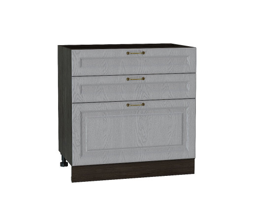 Шкаф нижний с 3-мя ящиками Ницца, цвет: Дуб серый