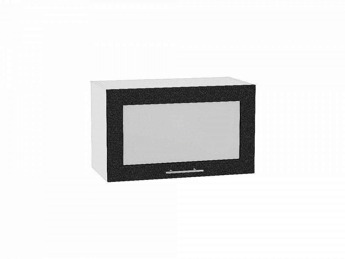 Шкаф верхний горизонтальный остекленный Валерия-М, цвет: Черный металлик Шкаф верхний горизонтальный остекленный Валерия-М, цвет: Черный металлик