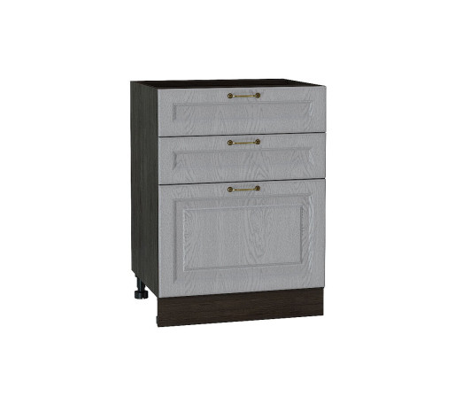 Шкаф нижний с 3-мя ящиками Ницца, цвет: Дуб серый
