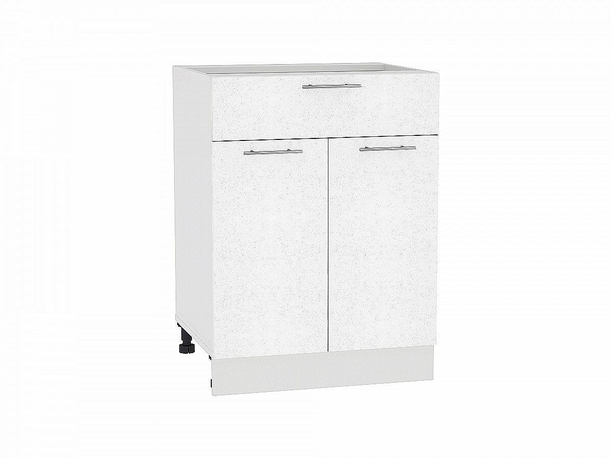Шкаф нижний с 2-мя дверцами и ящиком Валерия-М, цвет: Белый металлик Шкаф нижний с 2-мя дверцами и ящиком Валерия-М, цвет: Белый металлик