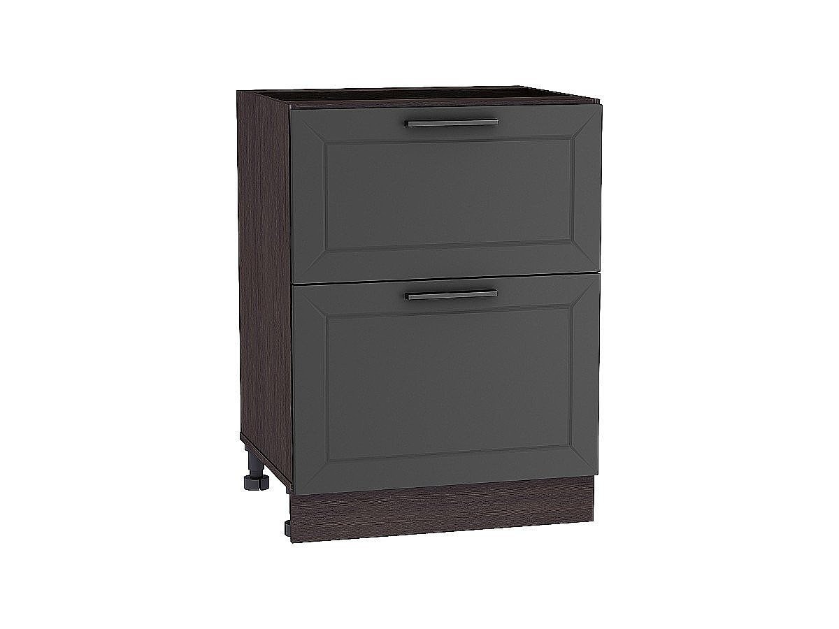 Шкаф нижний с 2-мя ящиками Глетчер, цвет: Маренго Силк Шкаф нижний с 2-мя ящиками Глетчер, цвет: Маренго Силк