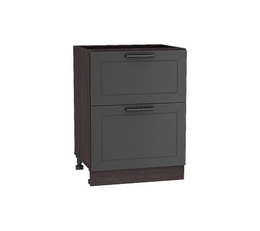 Шкаф нижний с 2-мя ящиками Глетчер, цвет: Маренго Силк