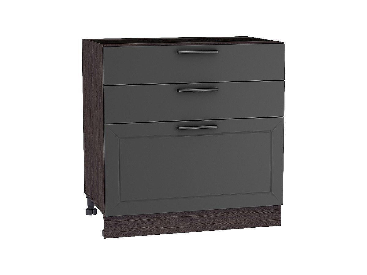 Шкаф нижний с 3-мя ящиками Глетчер, цвет: Маренго Силк Шкаф нижний с 3-мя ящиками Глетчер, цвет: Маренго Силк