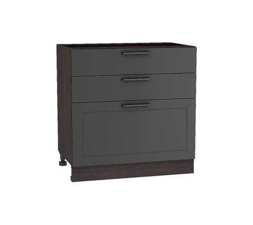 Шкаф нижний с 3-мя ящиками Глетчер, цвет: Маренго Силк