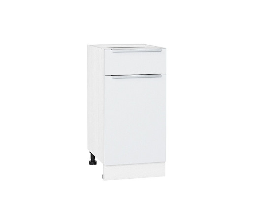 Шкаф нижний с 1-ой дверцей и ящиком Фьюжн, цвет: Silky White