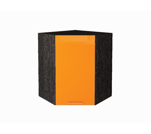 Шкаф верхний угловой Валерия-М, цвет: Оранжевый глянец