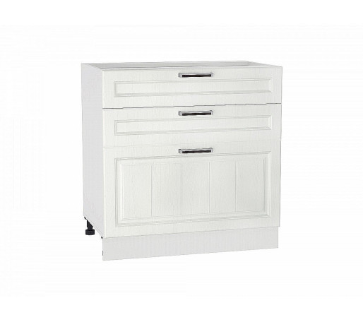 Шкаф нижний с 3-мя ящиками Прага, цвет: Белое дерево