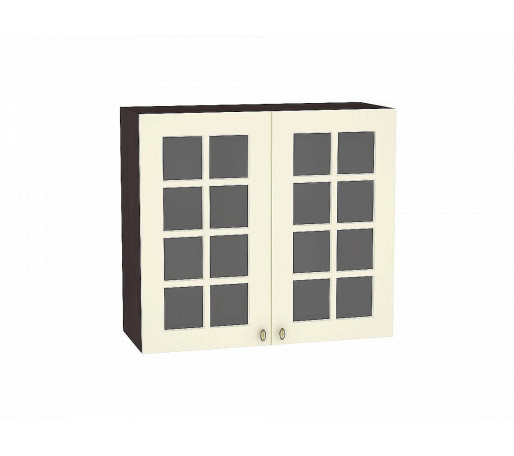 Шкаф верхний с 2-мя остекленными дверцами Прованс, цвет: Ваниль