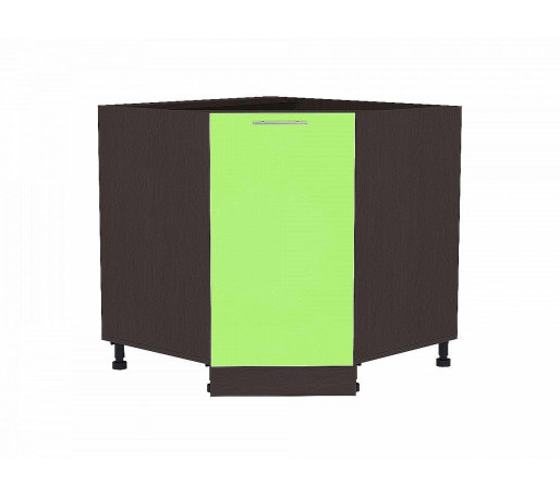 Шкаф нижний угловой (трапеция) Валерия-М, цвет: Салатовый глянец