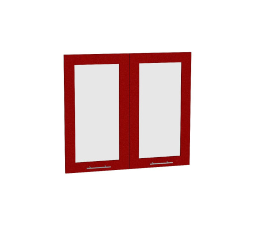 Комплект фасадов Валерия-М со стеклом для каркаса Ф-55 В800, цвет: Гранатовый металлик