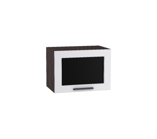 Шкаф верхний горизонтальный остекленный Глетчер, цвет: Гейнсборо Силк