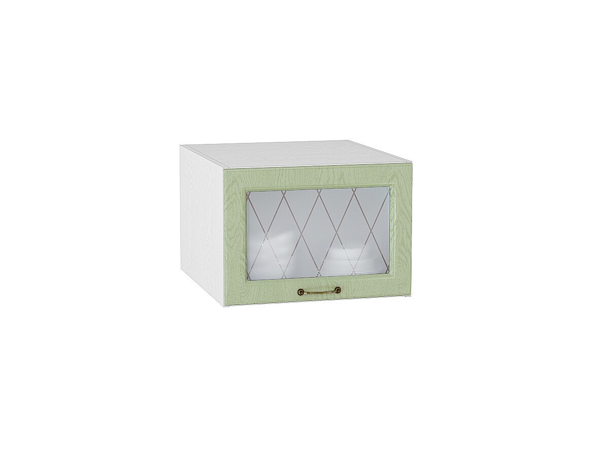 Шкаф верхний горизонтальный остекленный глубокий Ницца, цвет: Дуб оливковый Шкаф верхний горизонтальный остекленный глубокий Ницца, цвет: Дуб оливковый