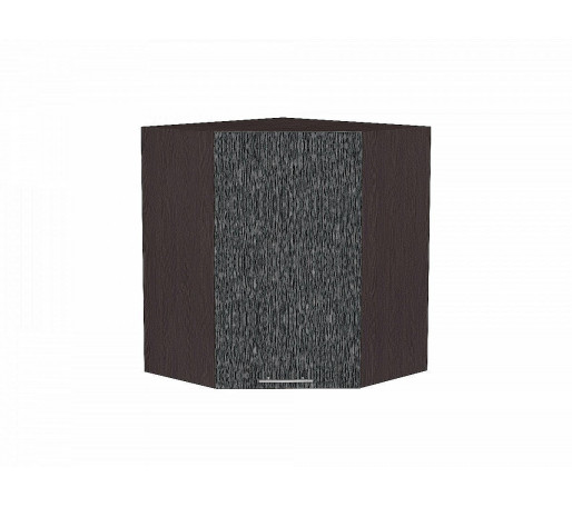 Шкаф верхний угловой Валерия-М, цвет: Черный металлик дождь