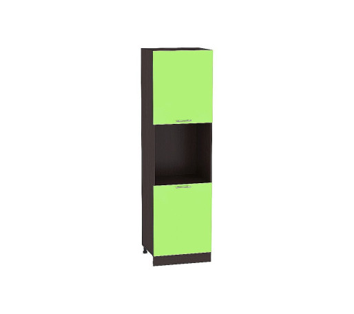 Шкаф пенал с 2-мя дверцами под технику Валерия-М, цвет: Салатовый глянец