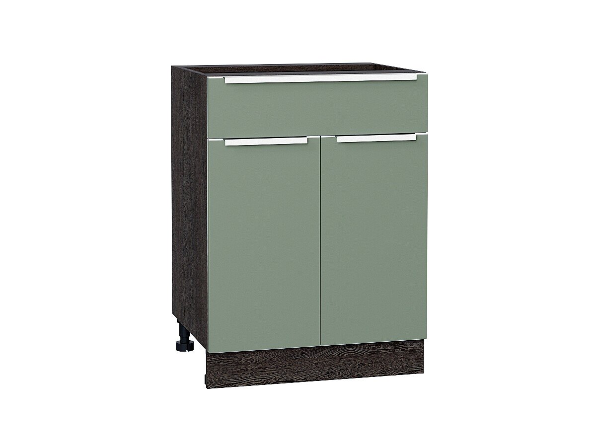 Шкаф нижний с 2-мя дверцами и ящиком Фьюжн, цвет: Silky Mint Шкаф нижний с 2-мя дверцами и ящиком Фьюжн, цвет: Silky Mint