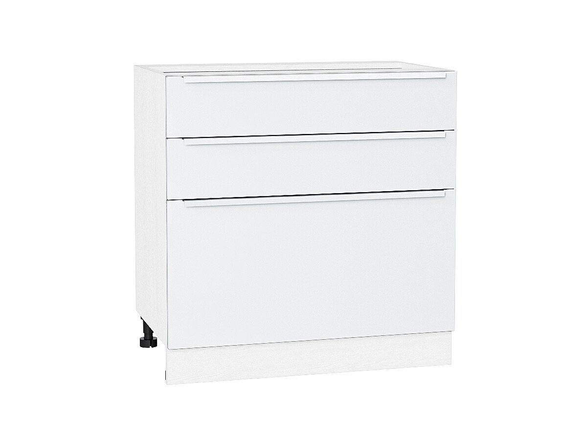 Шкаф нижний с 3-мя ящиками Фьюжн, цвет: Silky White Шкаф нижний с 3-мя ящиками Фьюжн, цвет: Silky White