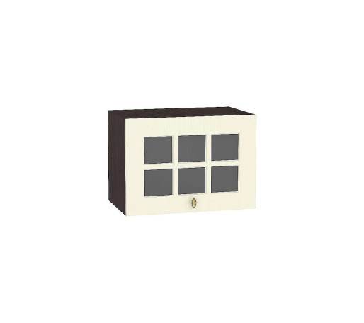 Шкаф верхний горизонтальный остекленный глубокий Прованс, цвет: Ваниль