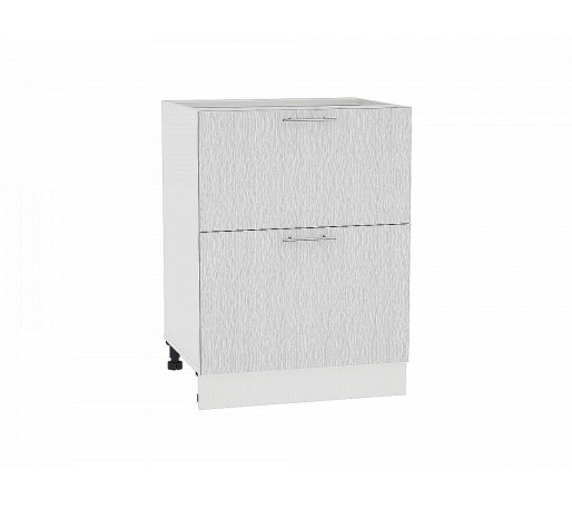 Шкаф нижний с 2-мя ящиками Валерия-М, цвет: Серый металлик дождь светлый