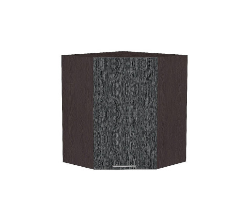 Шкаф верхний угловой Валерия-М, цвет: Черный металлик дождь