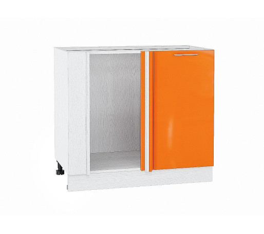 Шкаф нижний угловой Валерия-М, цвет: Оранжевый глянец