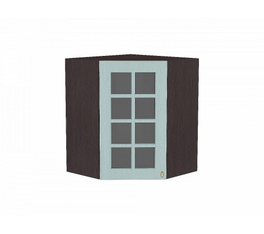 Шкаф верхний угловой остекленный Прованс, цвет: Голубой