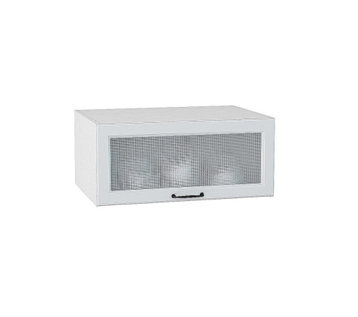 Шкаф верхний горизонтальный остекленный глубокий Ницца, цвет: Blanco