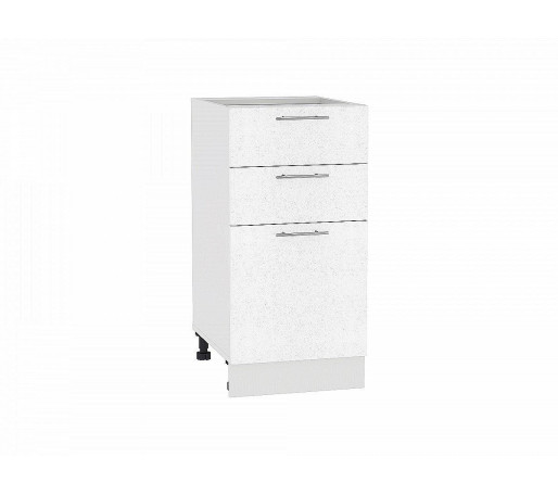 Шкаф нижний с 3-мя ящиками Валерия-М, цвет: Белый металлик