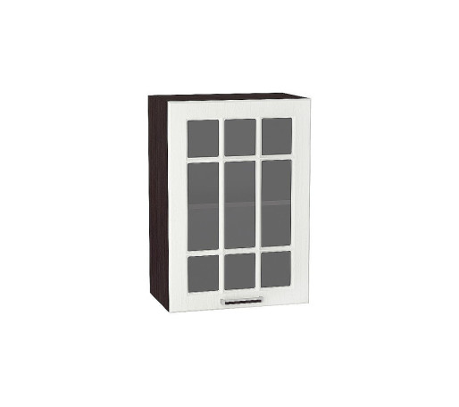 Шкаф верхний с 1-ой остекленной дверцей Прага, цвет: Белое дерево