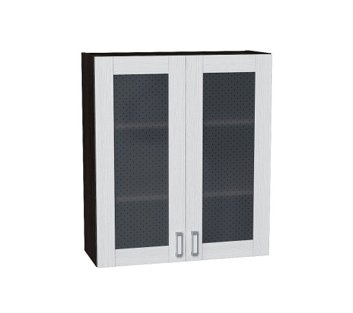 Шкаф верхний с 2-мя остекленными дверцами Лофт, цвет: Snow Veralinga