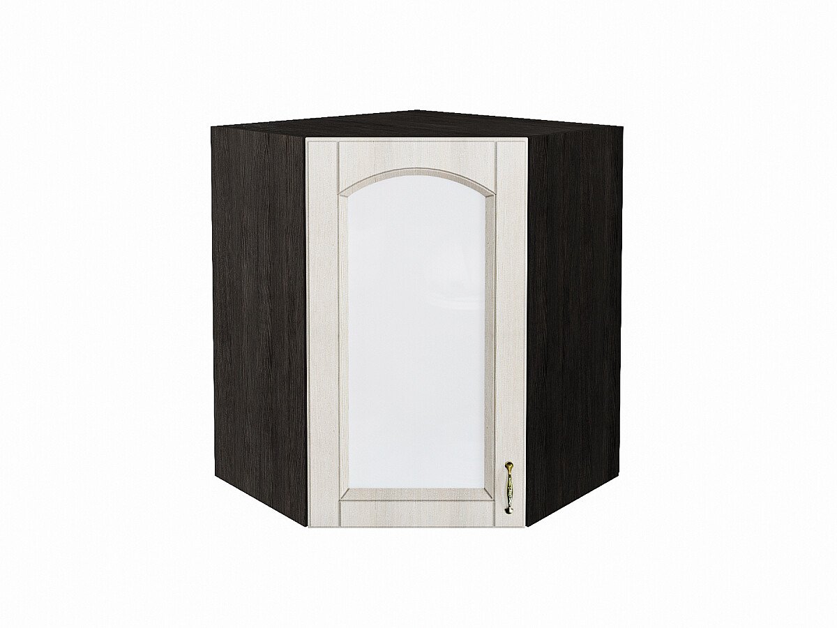 Шкаф верхний угловой остекленный Верона L, цвет: Ясень золото Шкаф верхний угловой остекленный Верона L, цвет: Ясень золото