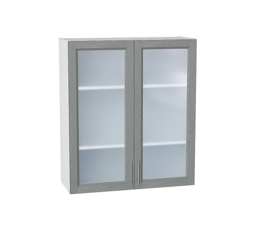 Шкаф верхний с 2-мя остекленными дверцами Сканди, цвет: Grey Softwood