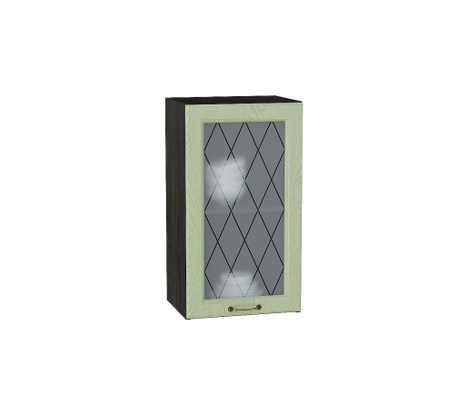 Шкаф верхний с 1-ой остекленной дверцей Ницца, цвет: Дуб оливковый