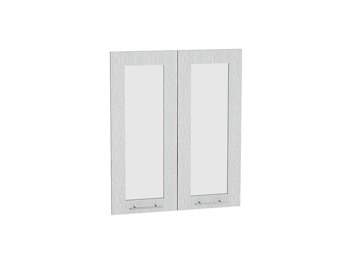 Комплект фасадов Валерия-М со стеклом для каркаса Ф-45 В600, цвет: Серый металлик дождь светлый Комплект фасадов Валерия-М со стеклом для каркаса Ф-45 В600, цвет: Серый металлик дождь светлый